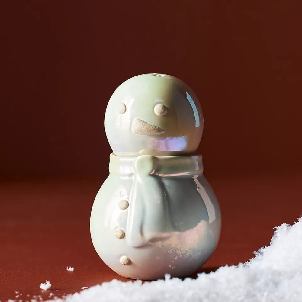 Anthropologie Merry Luster Snowman Salt & Pepper Shakers